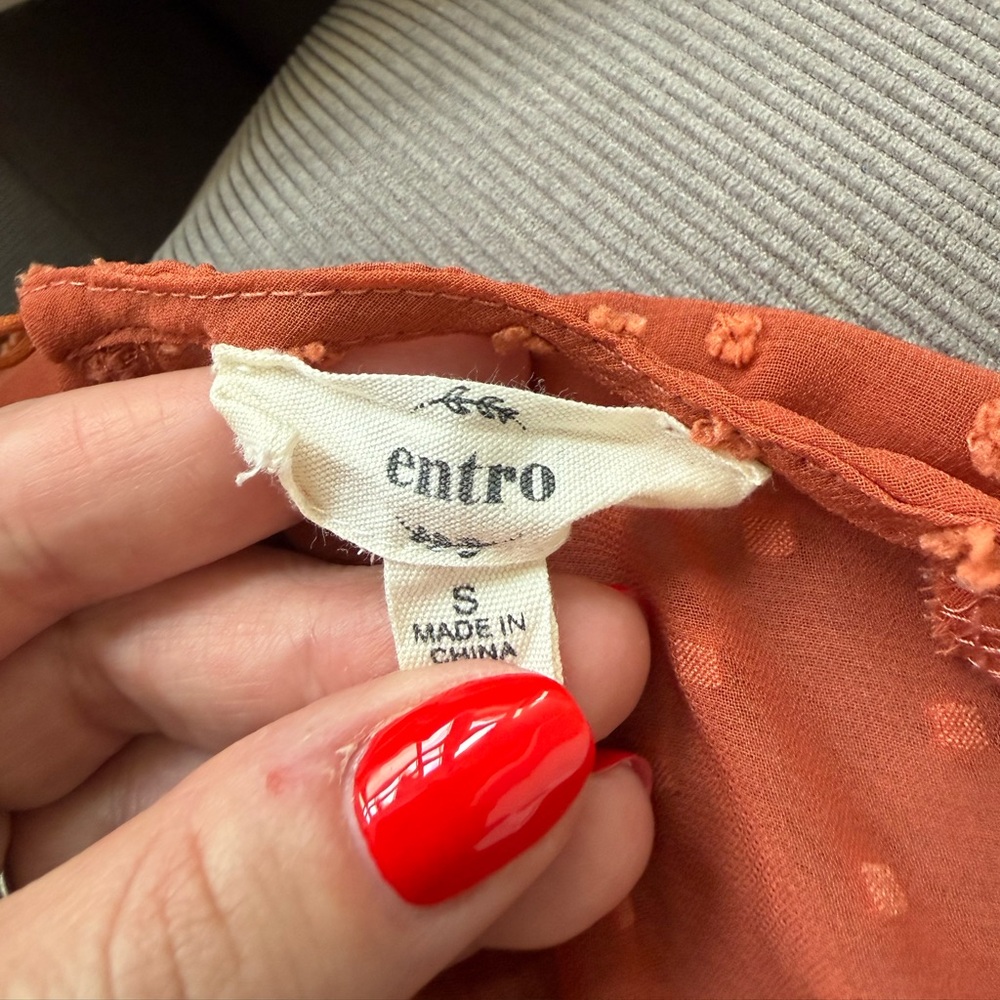 Entro Orange Ruffle Blouse - Picture 7 of 8
